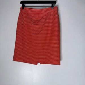J Crew Factory 4 The‎ Pencil Skirt Orange White Textured Skirt